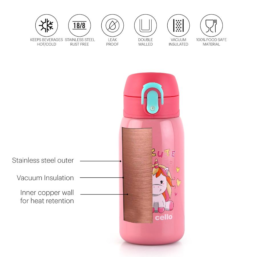 Junior 375 Hot & Cold Stainless Steel Kids Water Bottle, 375ml