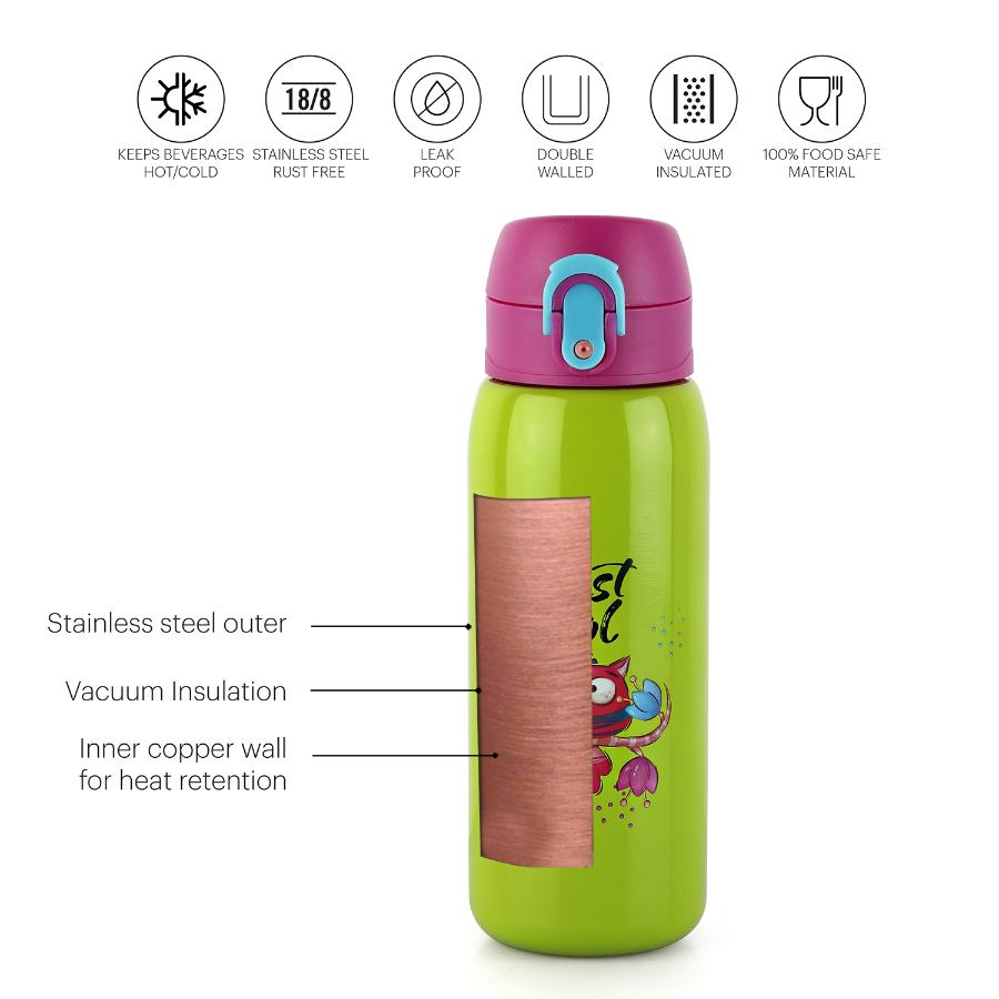 Junior 475 Hot & Cold Stainless Steel Kids Water Bottle, 475ml