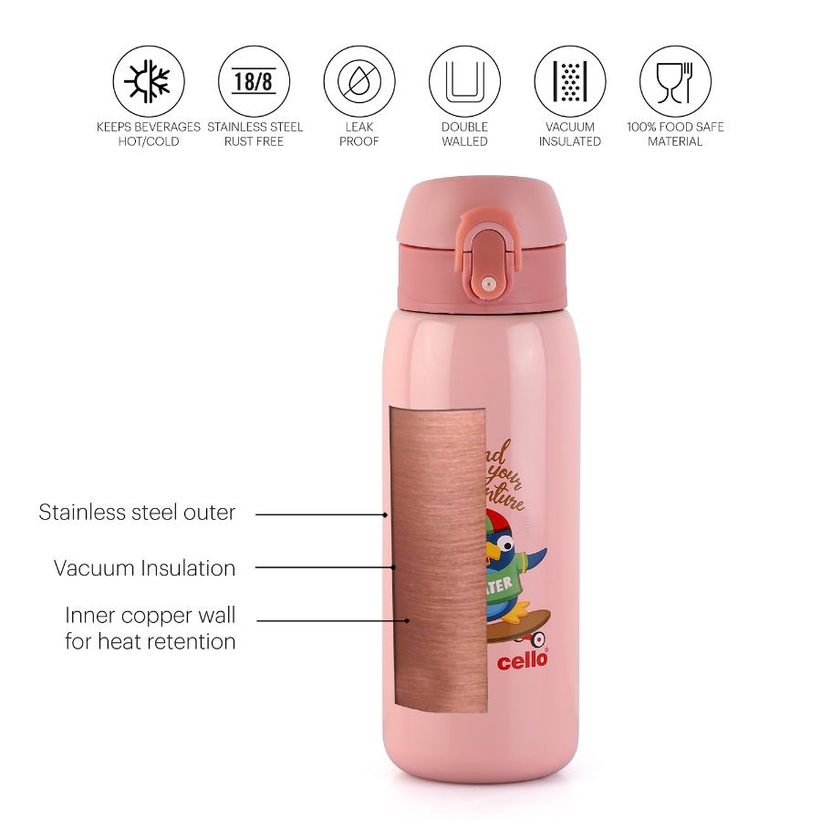 Junior 475 Hot & Cold Stainless Steel Kids Water Bottle, 475ml