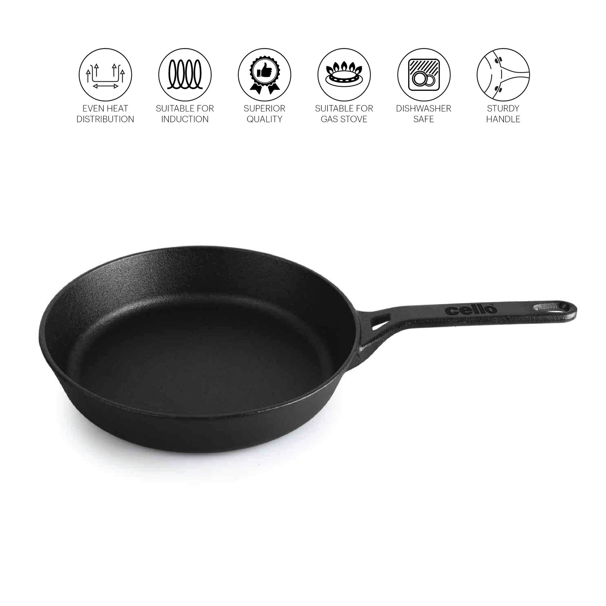 Ironica Pre-Seasoned Cast Iron Fry Pan
