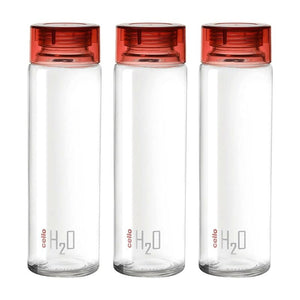H2O Glass Water Bottle with Plastic Cap, 920ml
