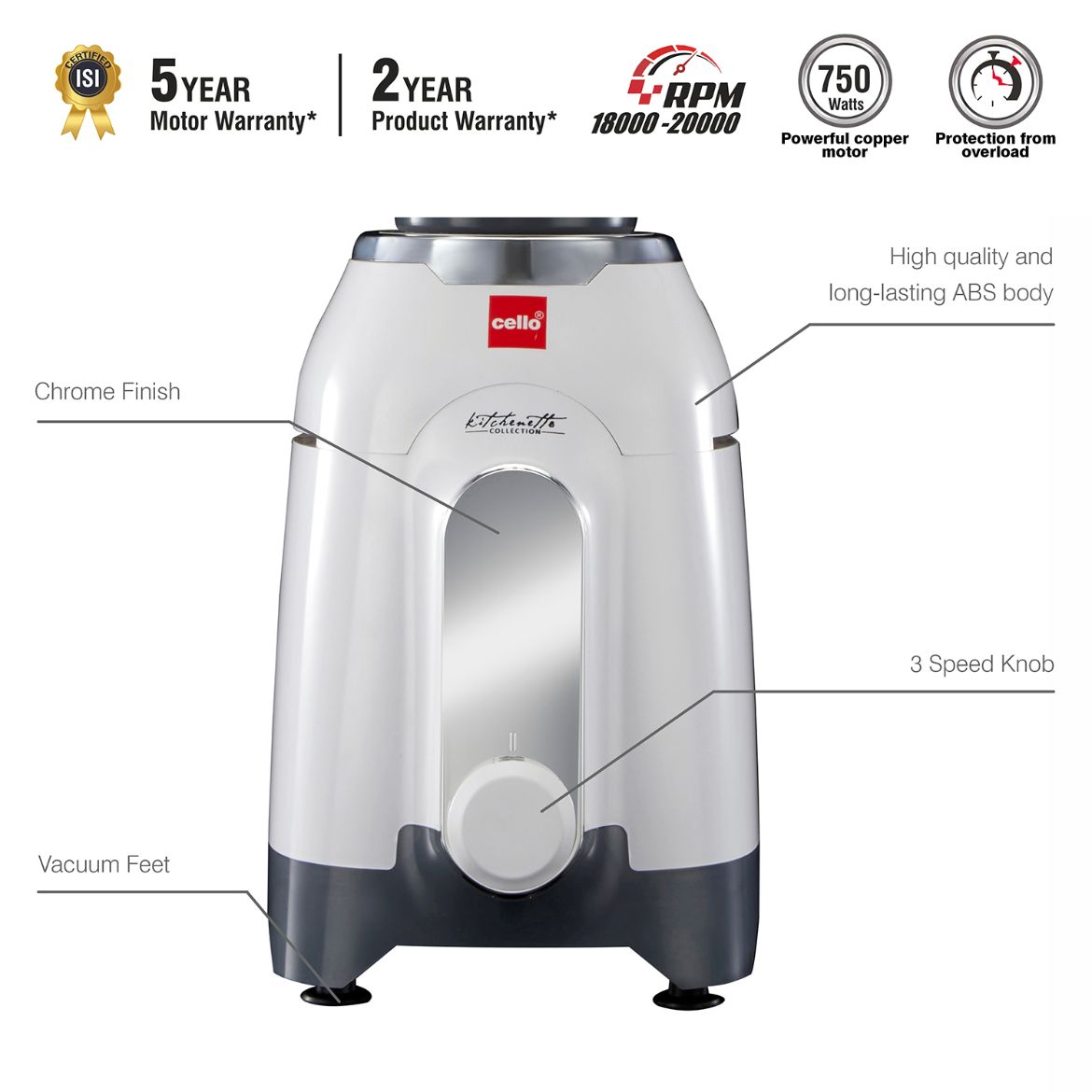 Discovery Pro Juicer Mixer Grinder with 4 Jars, 750W