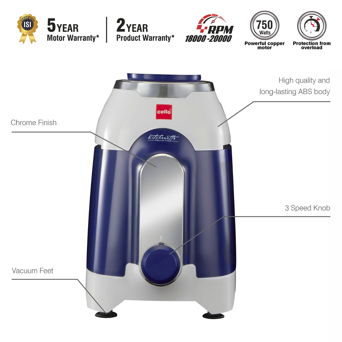 Discovery Pro Juicer Mixer Grinder with 4 Jars, 750W