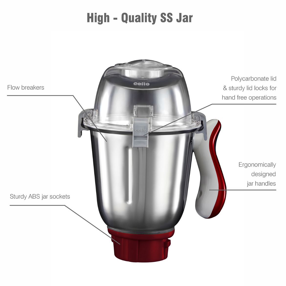 Discovery Pro Juicer Mixer Grinder with 4 Jars, 750W