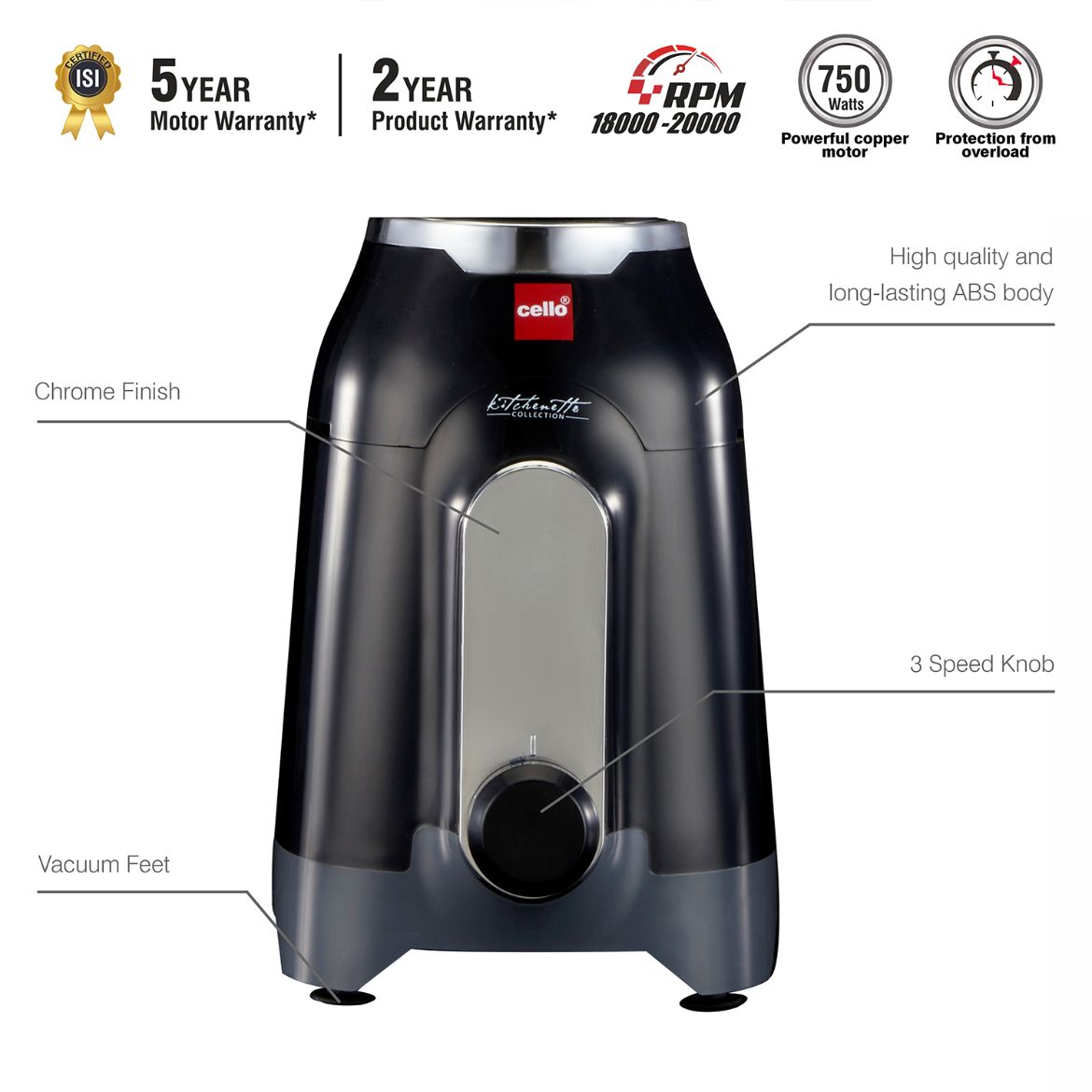 Discovery Pro Juicer Mixer Grinder with 4 Jars, 750W
