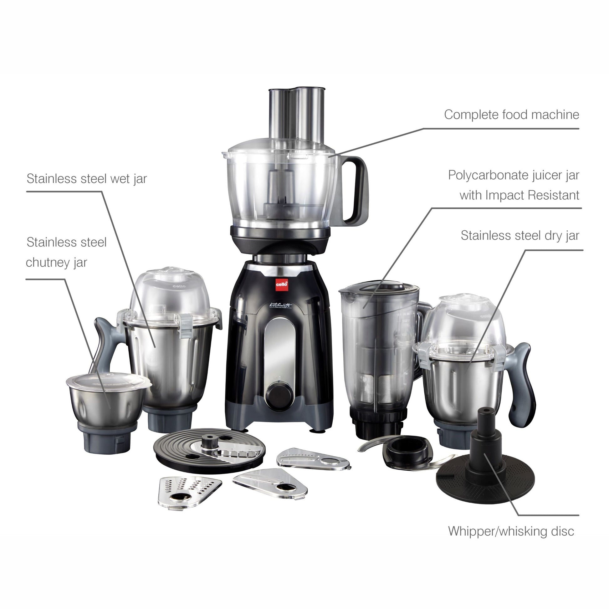 Discovery Chef Juicer Mixer Grinder with 5 Jars, 750W