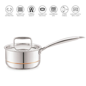 5-Ply Stainless Steel Sauce Pan with Lid