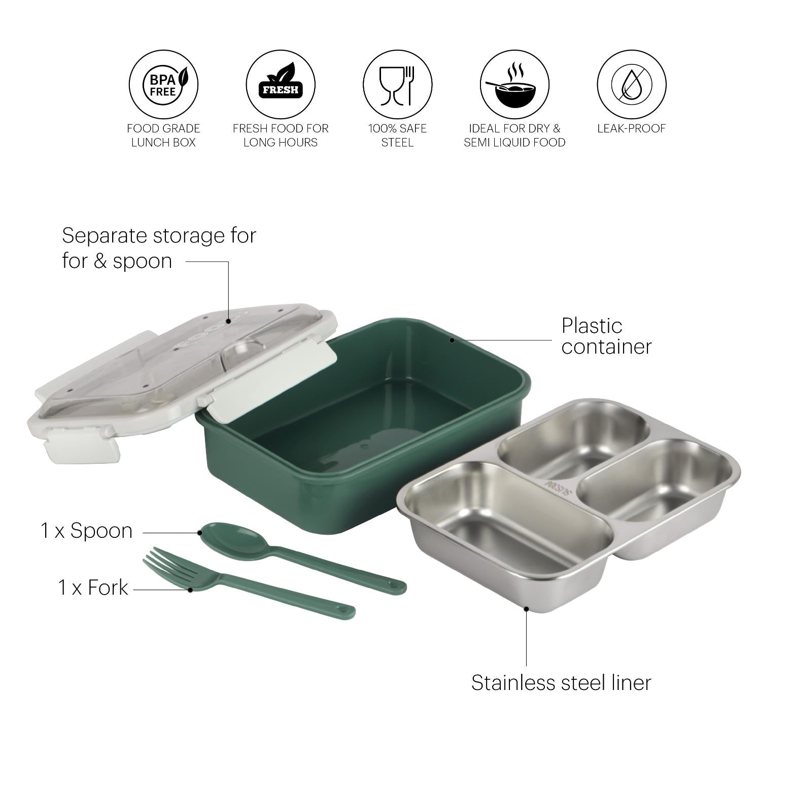 Meal Buddy Insulated Lunch Box with Flatware