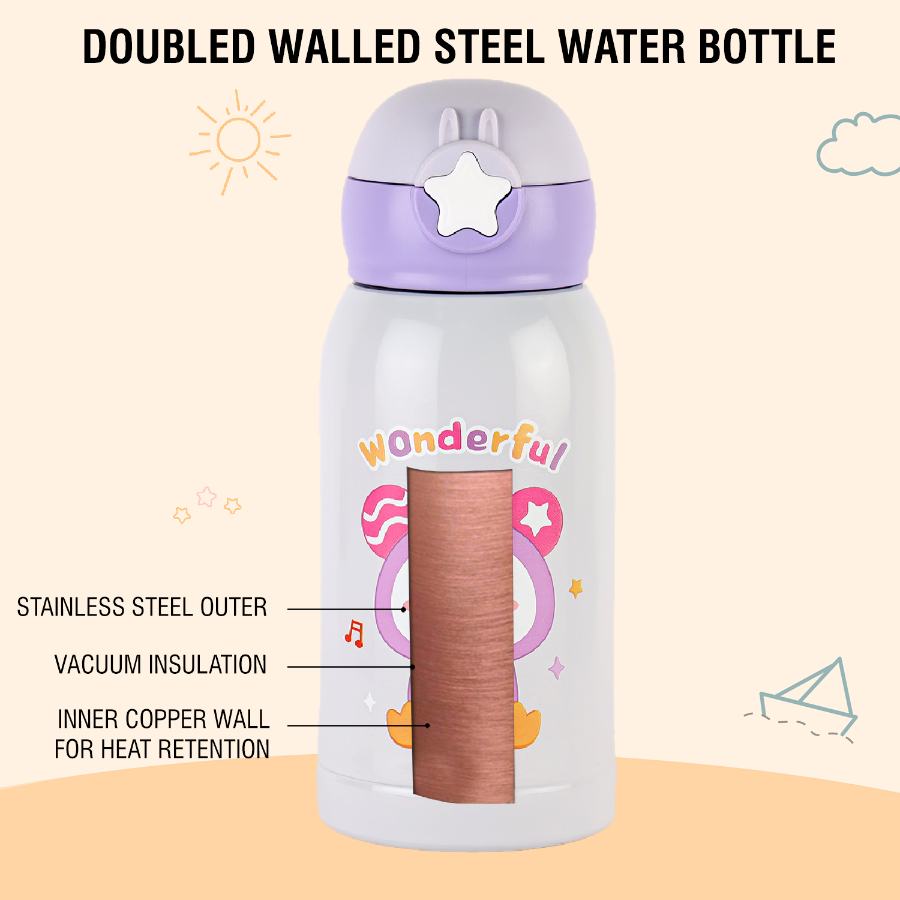 Lucky Hot & Cold Stainless Steel Kids Water Bottle, 500ml