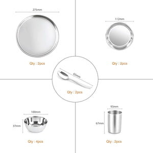 Steelox 12 Pieces Stainless Steel Dinner Set for Family of 2