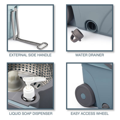 Kleeno Max Clean Deluxe Spin Mop Bucket with Soap Dispenser