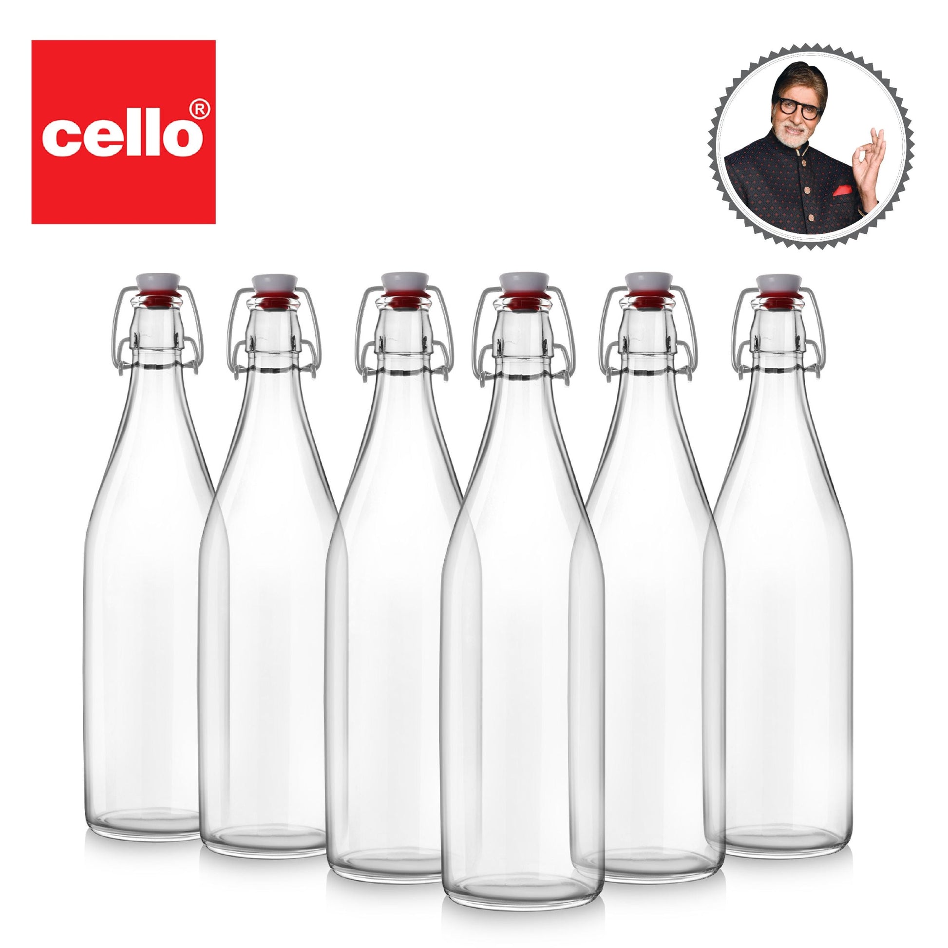 Aquaria Glass Water Bottle, 1000ml