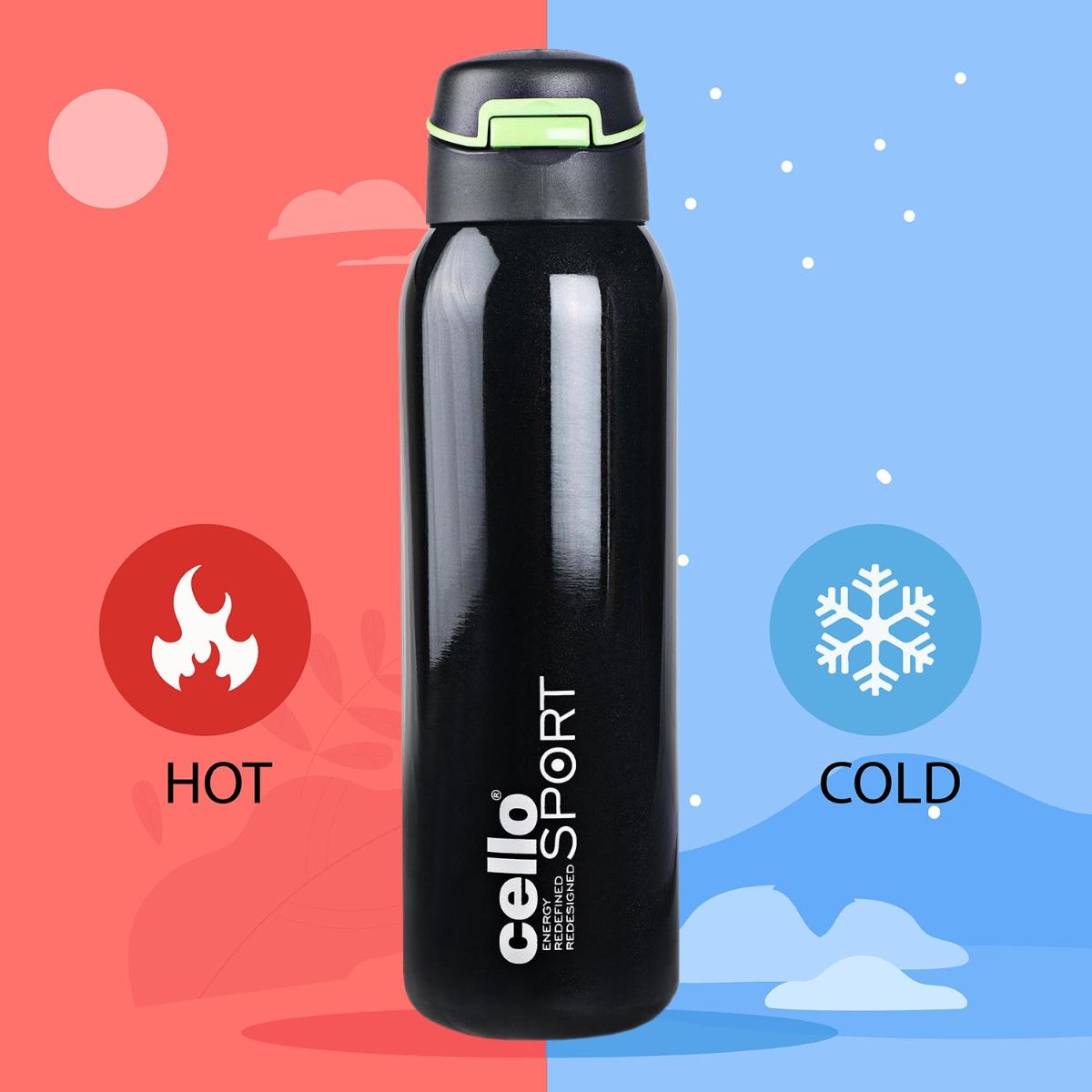 Gym Star Flask, Vacusteel Water Bottle, 650ml