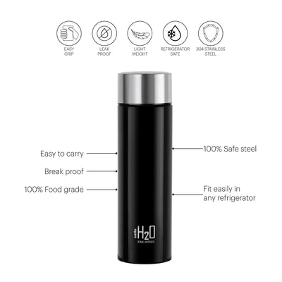 H2O Stainless Steel Water Bottle, 1000ml