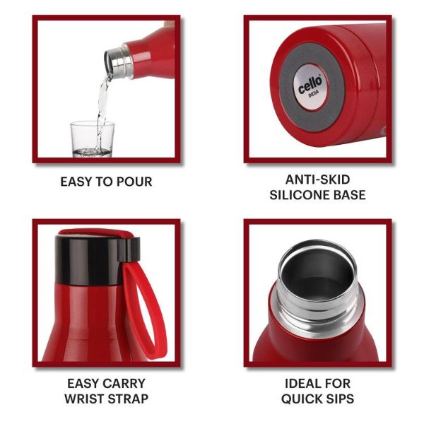 Maestro Flask, Vacusteel Water Bottle, Red