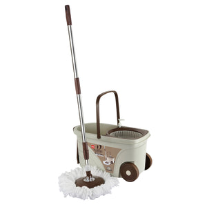 Kleeno Max Clean Deluxe Spin Mop Bucket with Soap Dispenser