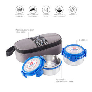 MF Ultra Stainless Steel Lunch Box with Jacket, Set of 2