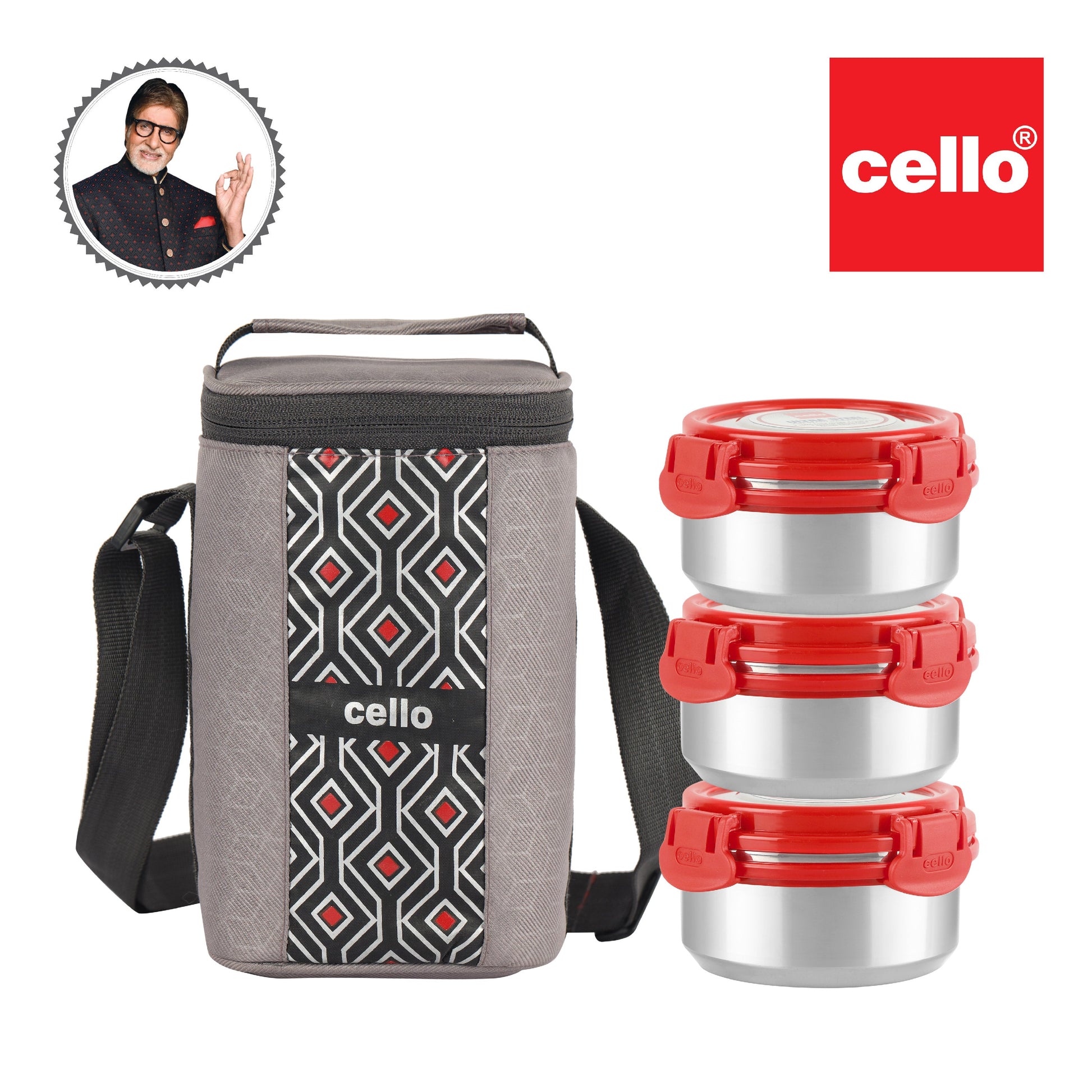 MF Ultra Stainless Steel Lunch Box with Jacket, Set of 3
