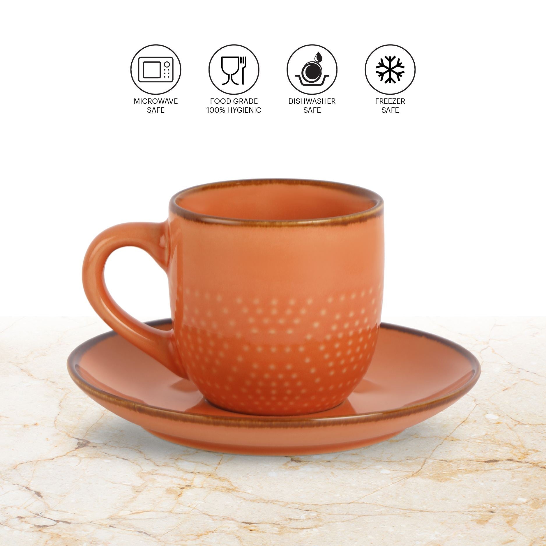 Hampshire 6 Pieces Ceramic Cup & Saucer