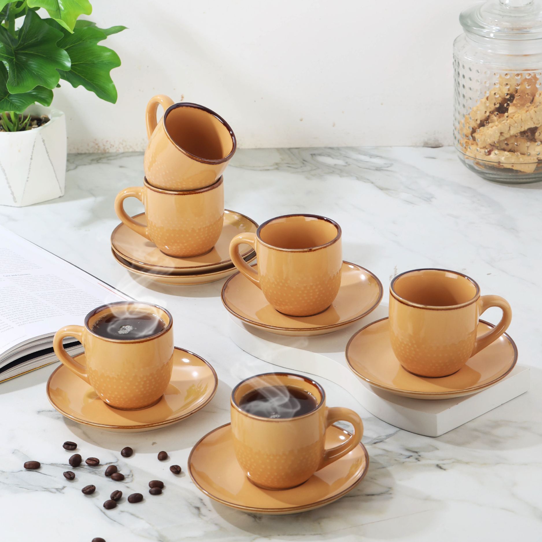 Hampshire 6 Pieces Ceramic Cup & Saucer