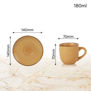 Hampshire 6 Pieces Ceramic Cup & Saucer