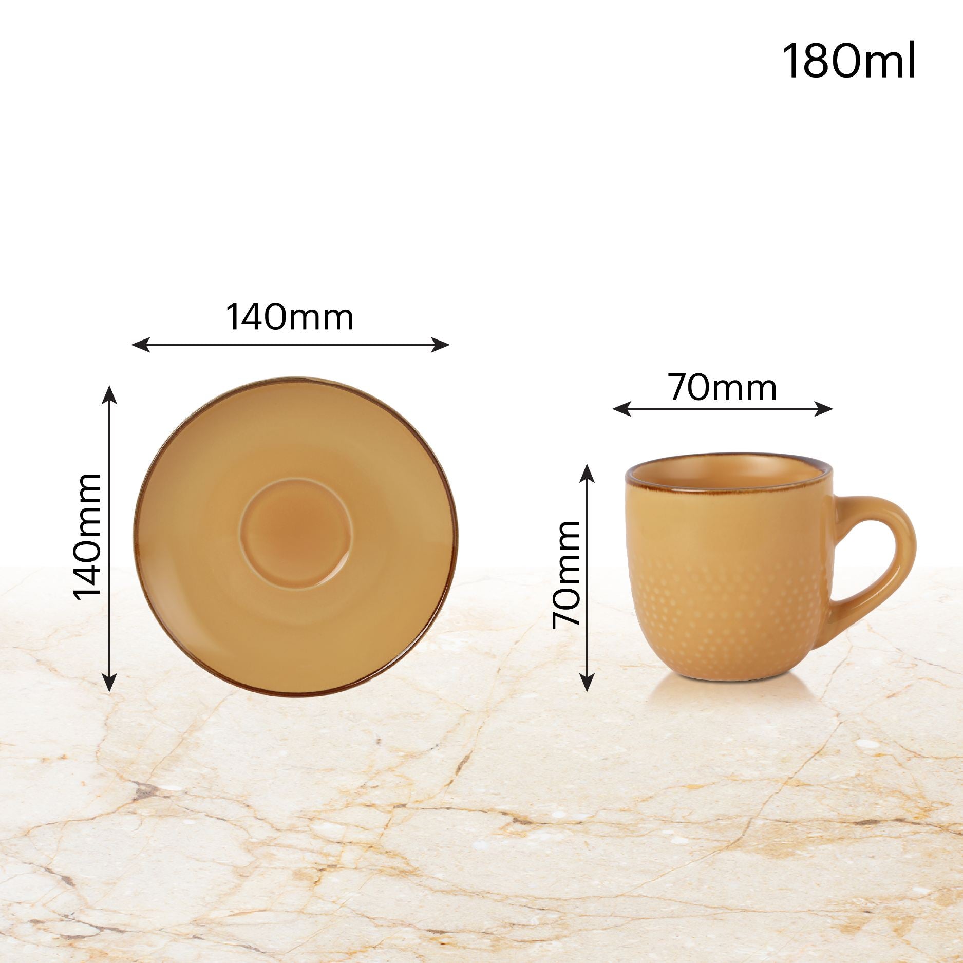 Hampshire 6 Pieces Ceramic Cup & Saucer