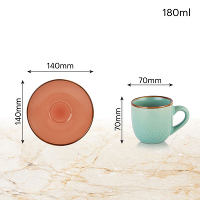 Hampshire 6 Pieces Ceramic Cup & Saucer