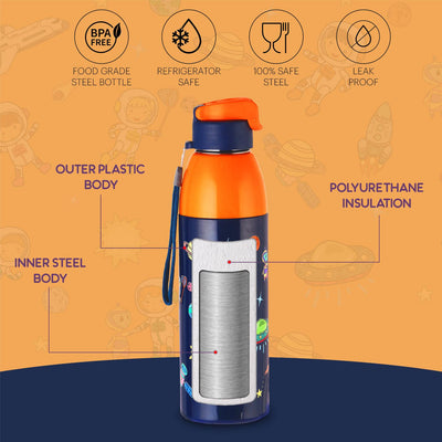 Uranus 3D Design Insulated Kids Water Bottle, 600ml