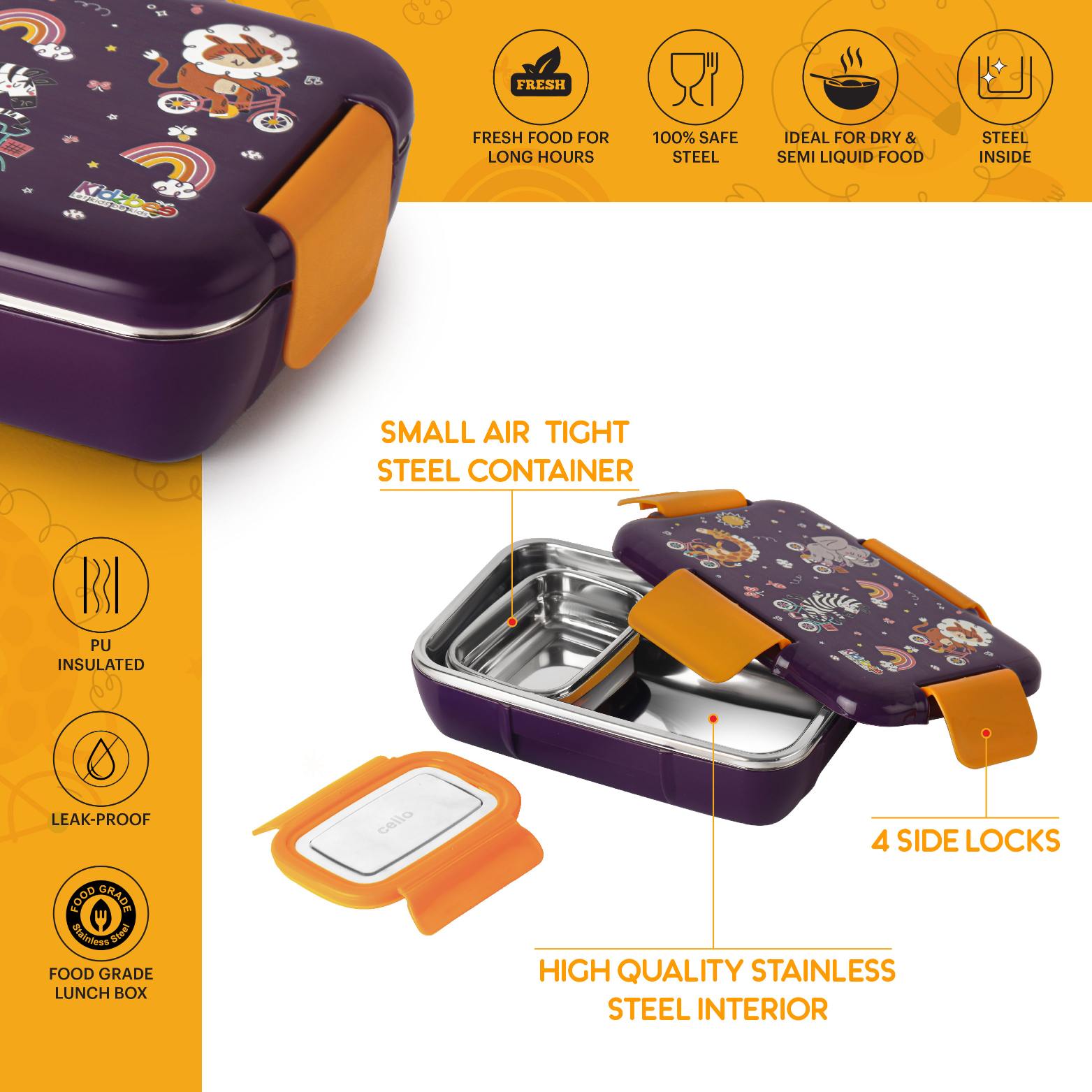 Magnus  3D Design Kids Lunch Box, 700ml