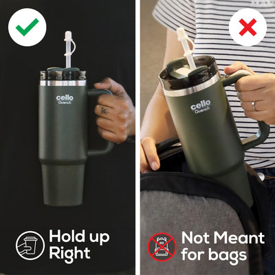 Quench Tumbler Water Bottle with Lid and Straw, 900ml