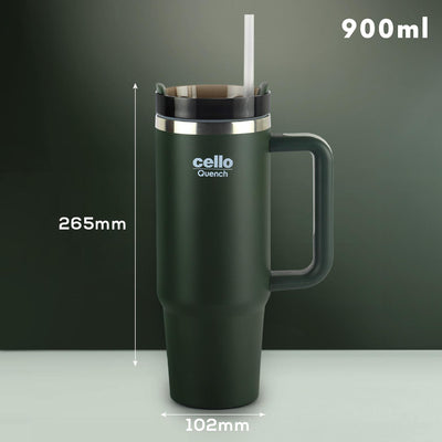 Quench Tumbler Water Bottle with Lid and Straw, 900ml