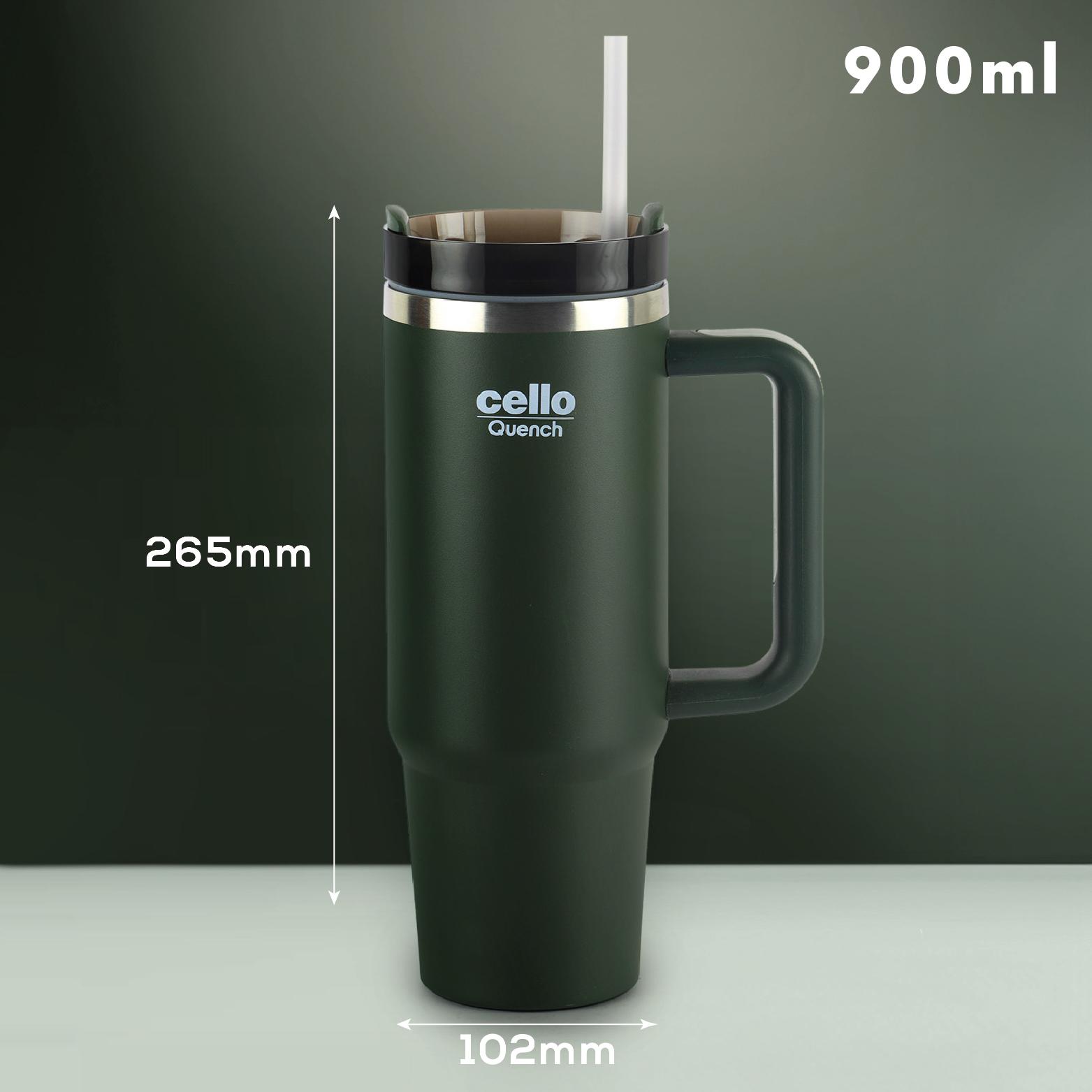 Quench Tumbler Water Bottle with Lid and Straw, 900ml