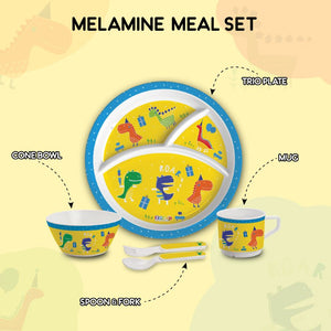 Dino Party  Kids Melamine Meal, Set of 5