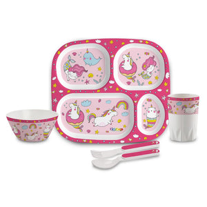 Pink Parade Kids Melamine Meal, Set of 5