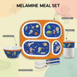 Cosmic Explorer  Kids Melamine Meal, Set of 5