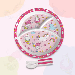 Pink Parade Kids Melamine Meal, Set of 3