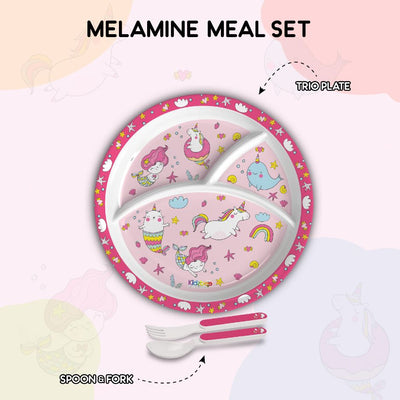 Pink Parade Kids Melamine Meal, Set of 3