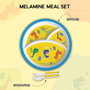 Dino Party Kids Melamine Meal, Set of 3