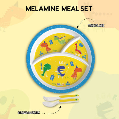Dino Party Kids Melamine Meal, Set of 3