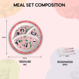 Bamboo Buddies Kids Melamine Meal, Set of 3