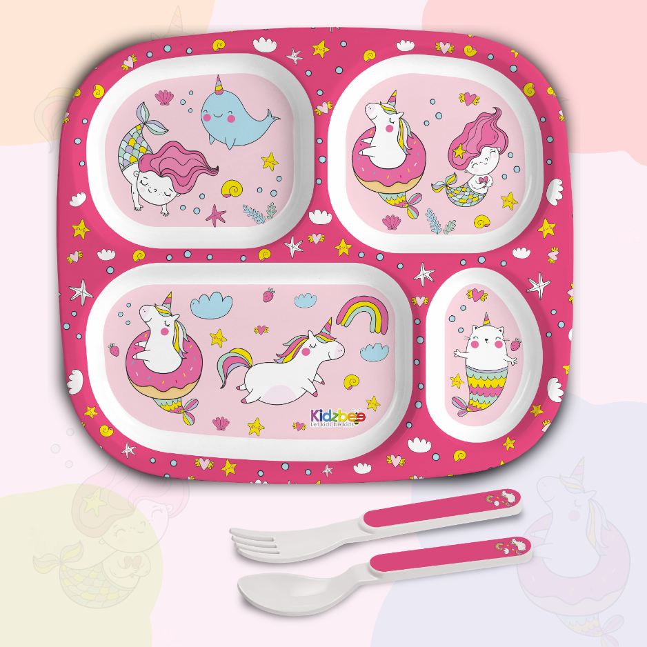 Pink Parade Kids Melamine Meal, Set of 3