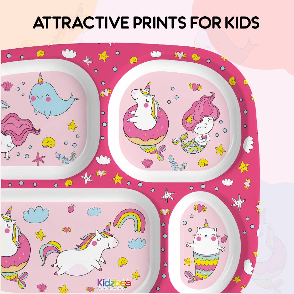 Pink Parade Kids Melamine Meal, Set of 3