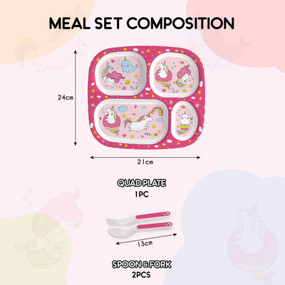 Pink Parade Kids Melamine Meal, Set of 3