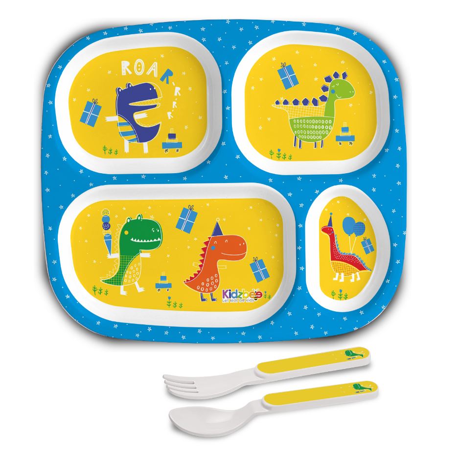 Dino Party Kids Melamine Meal, Set of 3