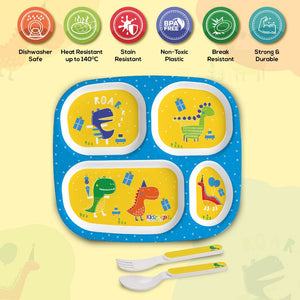Dino Party Kids Melamine Meal, Set of 3