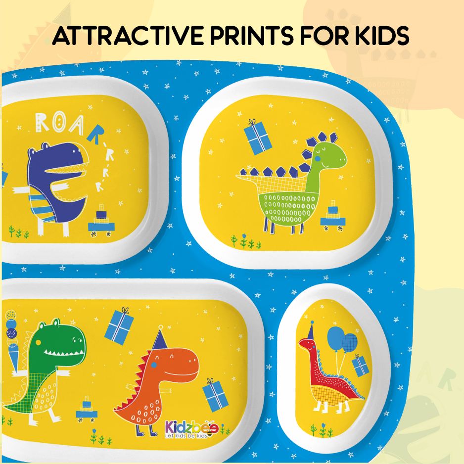 Dino Party Kids Melamine Meal, Set of 3