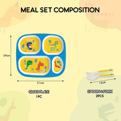 Dino Party Kids Melamine Meal, Set of 3