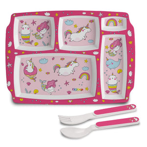 Pink Parade Kids Melamine Meal, Set of 3