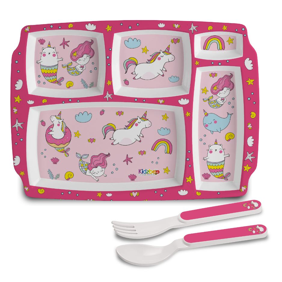 Pink Parade Kids Melamine Meal, Set of 3