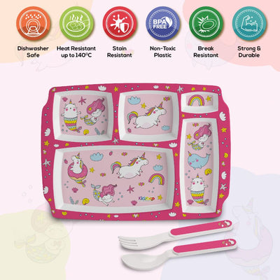 Pink Parade Kids Melamine Meal, Set of 3